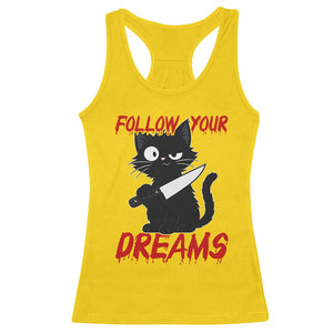 Killer Black Cat Halloween Racerback Tank Top Follow Your Dreams TS12 Daisy Print Your Wear