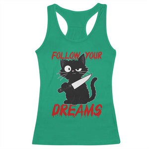 Killer Black Cat Halloween Racerback Tank Top Follow Your Dreams TS12 Irish Green Print Your Wear