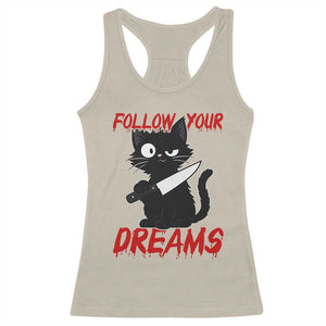 Killer Black Cat Halloween Racerback Tank Top Follow Your Dreams TS12 Sand Print Your Wear