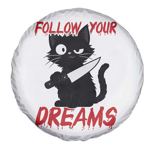 Killer Black Cat Halloween Spare Tire Cover Follow Your Dreams TS12 Print Your Wear