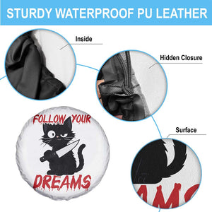 Killer Black Cat Halloween Spare Tire Cover Follow Your Dreams TS12 Print Your Wear