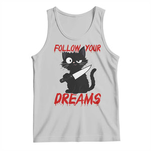Killer Black Cat Halloween Tank Top Follow Your Dreams TS12 Ash Print Your Wear