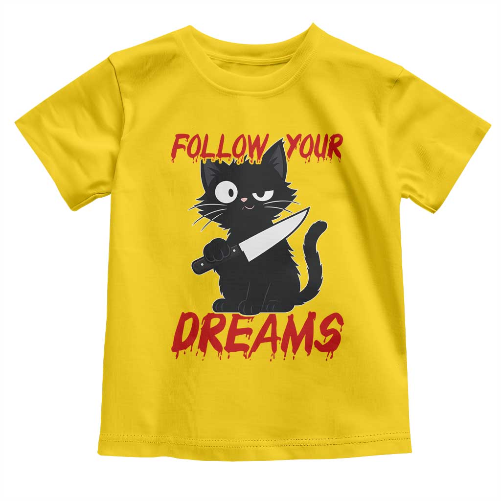 Killer Black Cat Halloween Toddler T Shirt Follow Your Dreams TS12 Daisy Print Your Wear