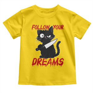Killer Black Cat Halloween Toddler T Shirt Follow Your Dreams TS12 Daisy Print Your Wear