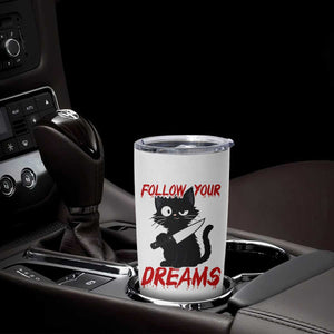 Killer Black Cat Halloween Tumbler Cup Follow Your Dreams TS12 Print Your Wear