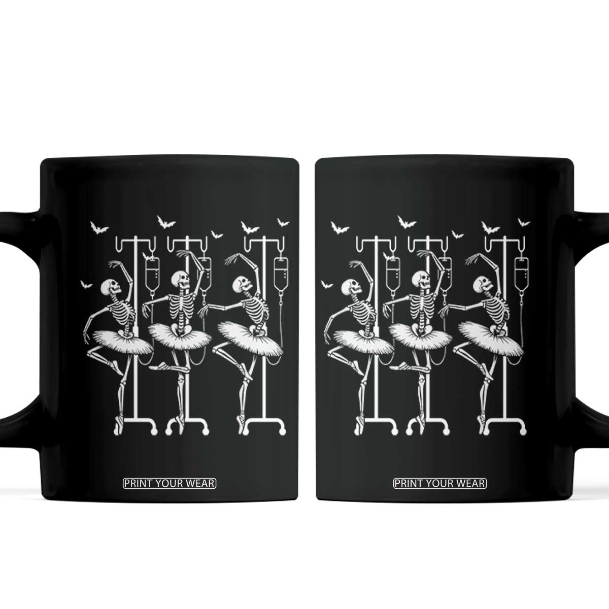 Emergency Room RN Nurse Halloween Coffee Mug Dancing Skeleton TS12 Black Print Your Wear