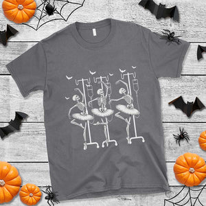 Emergency Room RN Nurse Halloween T Shirt Dancing Skeleton TS12 Charcoal Print Your Wear