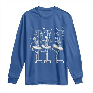 Emergency Room RN Nurse Halloween Long Sleeve Shirt Dancing Skeleton TS12 Royal Blue Print Your Wear