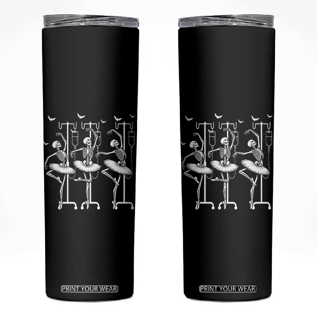 Emergency Room RN Nurse Halloween Skinny Tumbler Dancing Skeleton TS12 Black Print Your Wear