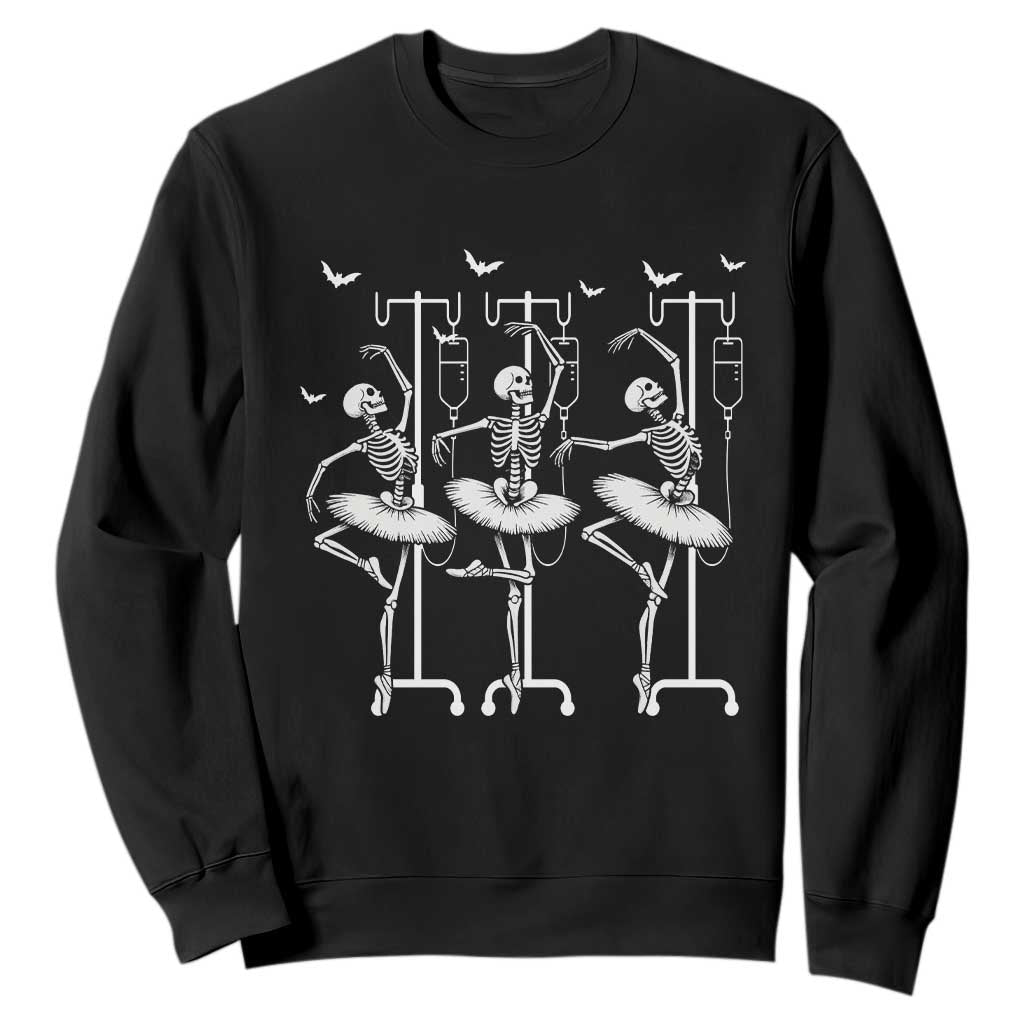 Emergency Room RN Nurse Halloween Sweatshirt Dancing Skeleton TS12 Black Print Your Wear