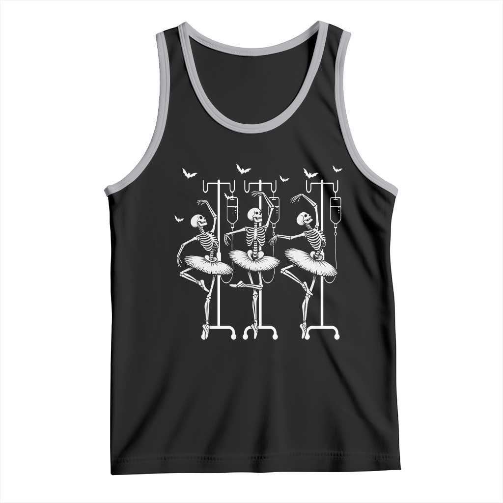 Emergency Room RN Nurse Halloween Tank Top Dancing Skeleton TS12 Black Athletic Heather Print Your Wear