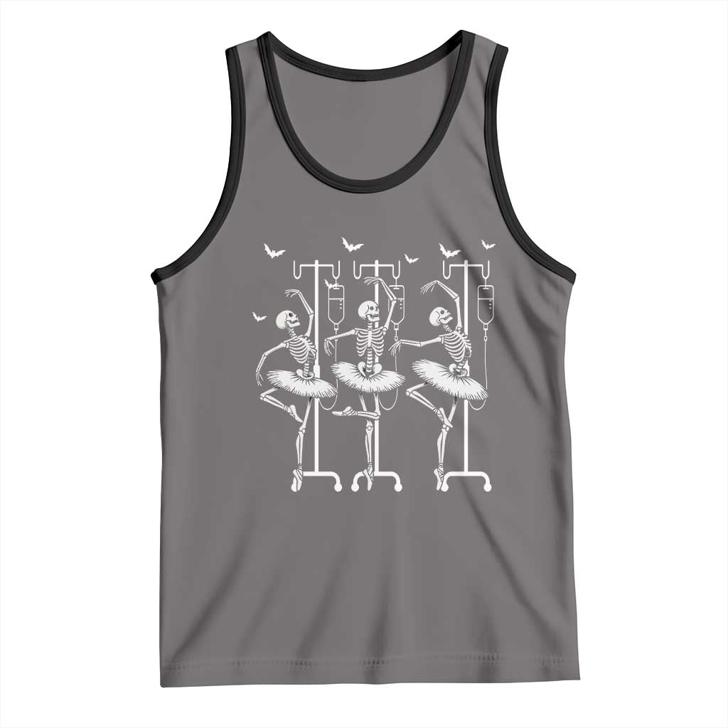 Emergency Room RN Nurse Halloween Tank Top Dancing Skeleton TS12 Deep Heather Black Print Your Wear