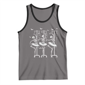 Emergency Room RN Nurse Halloween Tank Top Dancing Skeleton TS12 Deep Heather Black Print Your Wear