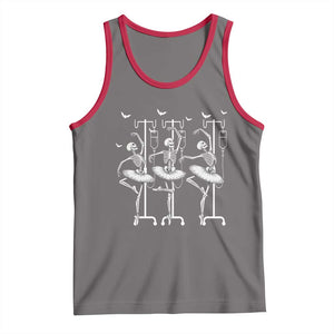 Emergency Room RN Nurse Halloween Tank Top Dancing Skeleton TS12 Deep Heather Red Print Your Wear