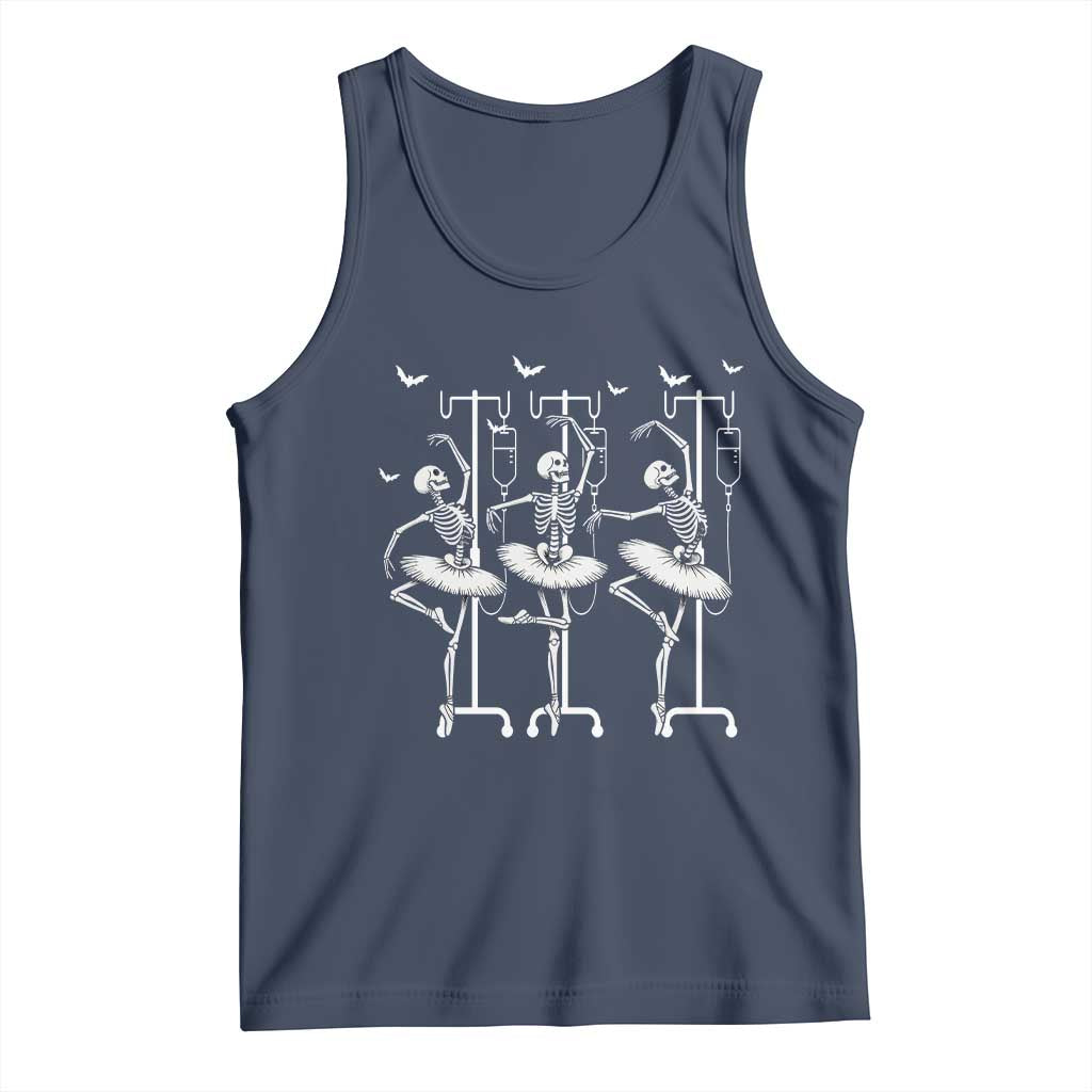 Emergency Room RN Nurse Halloween Tank Top Dancing Skeleton TS12 Navy Print Your Wear