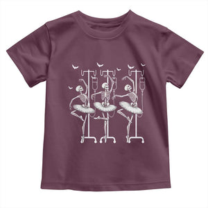 Emergency Room RN Nurse Halloween Toddler T Shirt Dancing Skeleton TS12 Maroon Print Your Wear