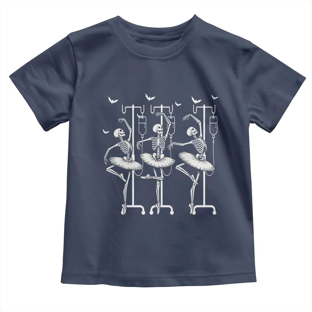 Emergency Room RN Nurse Halloween Toddler T Shirt Dancing Skeleton TS12 Navy Print Your Wear