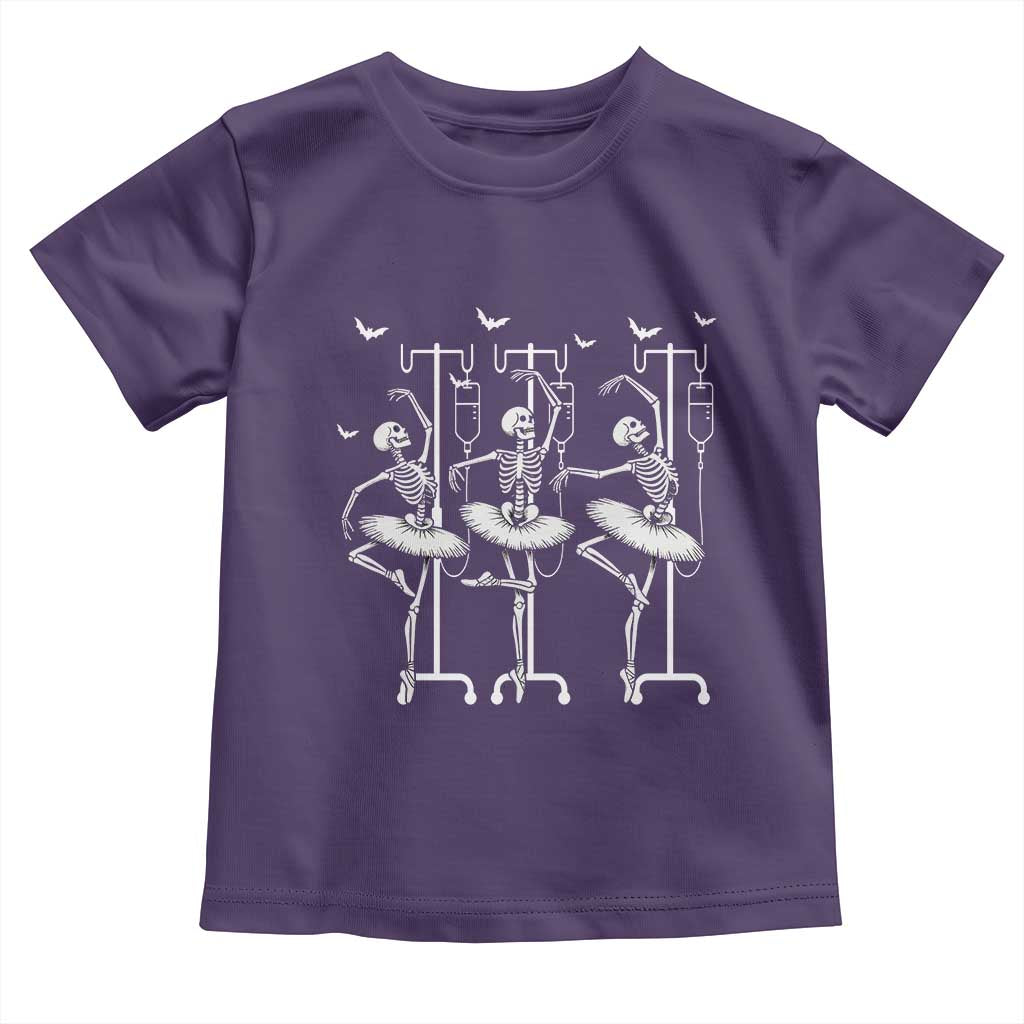 Emergency Room RN Nurse Halloween Toddler T Shirt Dancing Skeleton TS12 Purple Print Your Wear