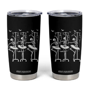 Emergency Room RN Nurse Halloween Tumbler Cup Dancing Skeleton TS12 Black Print Your Wear
