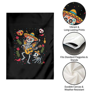 Day Of The Dead Skeleton Garden Flag Playing Guitar With Dog Mexican Festival TS12 Print Your Wear