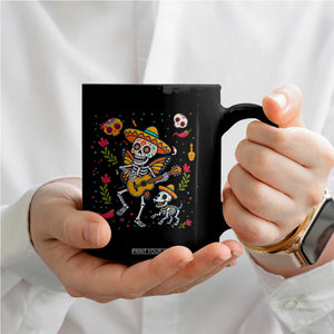 Day Of The Dead Skeleton Coffee Mug Playing Guitar With Dog Mexican Festival TS12 Print Your Wear