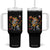 Day Of The Dead Skeleton Tumbler With Handle Playing Guitar With Dog Mexican Festival TS12 One Size: 40 oz Black Print Your Wear