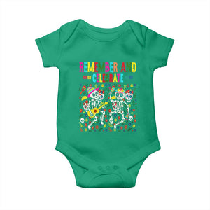Dia De Los Muertos Skeleton Baby Onesie Remember And Celebrate Mexican Festival TS12 Irish Green Print Your Wear
