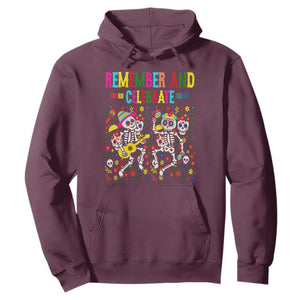 Dia De Los Muertos Skeleton Hoodie Remember And Celebrate Mexican Festival TS12 Maroon Print Your Wear