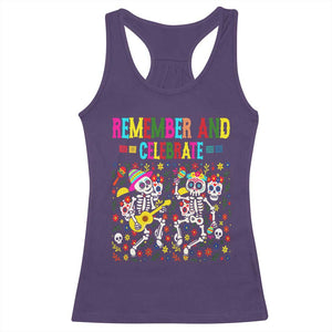 Dia De Los Muertos Skeleton Racerback Tank Top Remember And Celebrate Mexican Festival TS12 Purple Print Your Wear