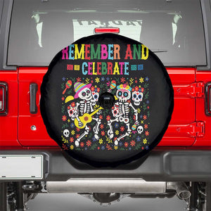 Dia De Los Muertos Skeleton Spare Tire Cover Remember And Celebrate Mexican Festival TS12 Black Print Your Wear