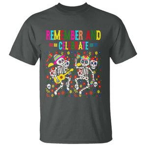 Dia De Los Muertos Skeleton T Shirt Remember And Celebrate Mexican Festival TS12 Dark Heather Print Your Wear