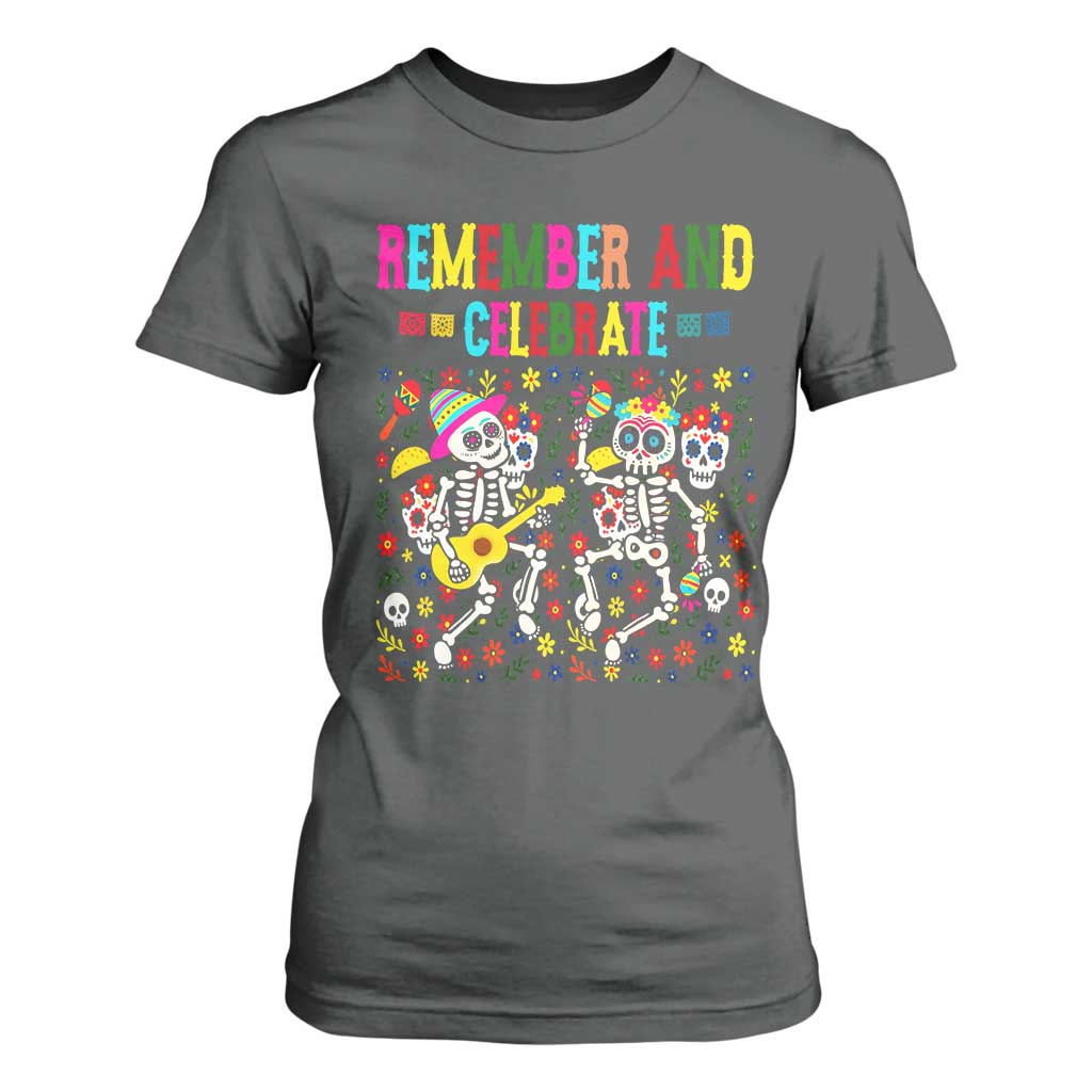 Dia De Los Muertos Skeleton T Shirt For Women Remember And Celebrate Mexican Festival TS12 Dark Heather Print Your Wear