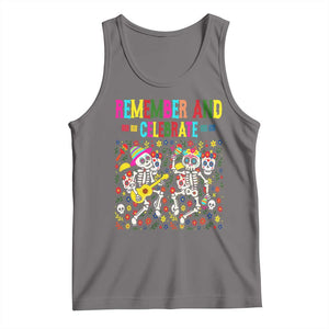 Dia De Los Muertos Skeleton Tank Top Remember And Celebrate Mexican Festival TS12 Deep Heather Print Your Wear