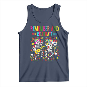 Dia De Los Muertos Skeleton Tank Top Remember And Celebrate Mexican Festival TS12 Navy Print Your Wear