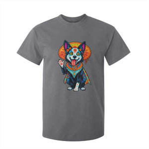 Dia De Los Muertos Border Collie T Shirt For Kid Sugar Skull Dog Day Of The Dead Gift TS12 Charcoal Print Your Wear