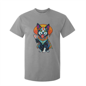 Dia De Los Muertos Border Collie T Shirt For Kid Sugar Skull Dog Day Of The Dead Gift TS12 Sport Gray Print Your Wear