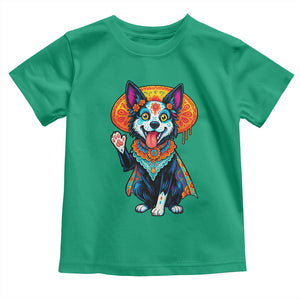Dia De Los Muertos Border Collie Toddler T Shirt Sugar Skull Dog Day Of The Dead Gift TS12 Irish Green Print Your Wear