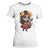 Day Of The Dead Latina T Shirt For Women Cute Girl With Skeleton Kitten Floral Skull TS12 White Print Your Wear