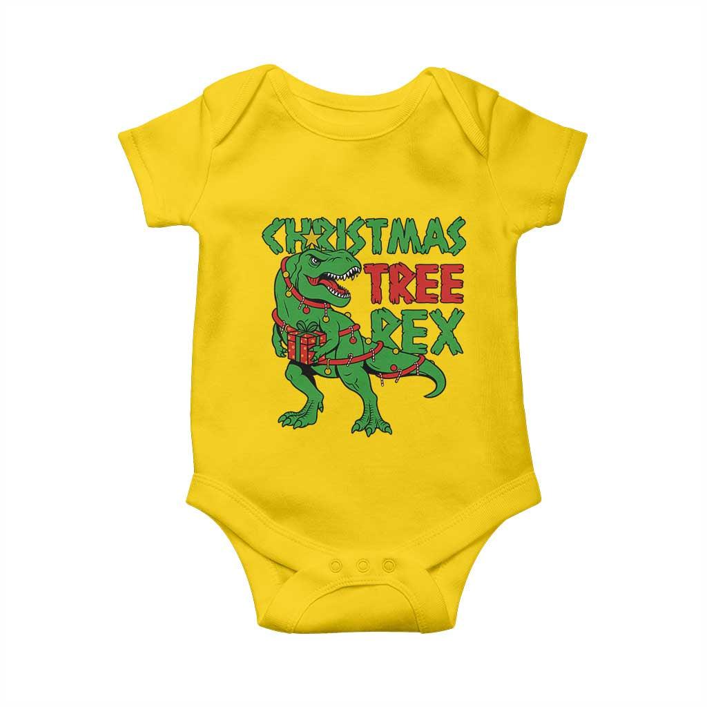 Christmas Dinosaur Baby Onesie Funny Tree Rex Xmas Light TS12 Daisy Print Your Wear