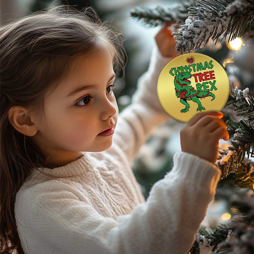 Xmas Dinosaur Christmas Ornament Funny Tree Rex Xmas Light TS12 Print Your Wear