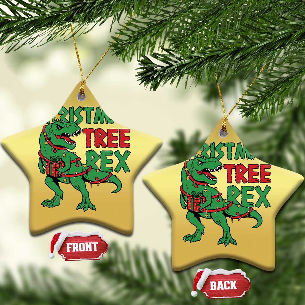 Xmas Dinosaur Christmas Ornament Funny Tree Rex Xmas Light TS12 Star Gold Print Your Wear