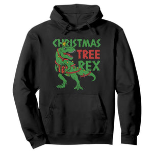 Christmas Dinosaur Hoodie Funny Tree Rex Xmas Light TS12 Black Print Your Wear