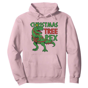 Christmas Dinosaur Hoodie Funny Tree Rex Xmas Light TS12 Light Pink Print Your Wear