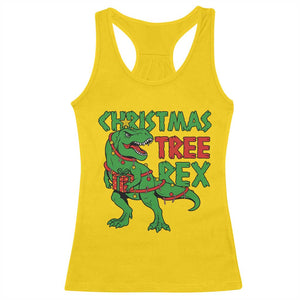 Christmas Dinosaur Racerback Tank Top Funny Tree Rex Xmas Light TS12 Daisy Print Your Wear