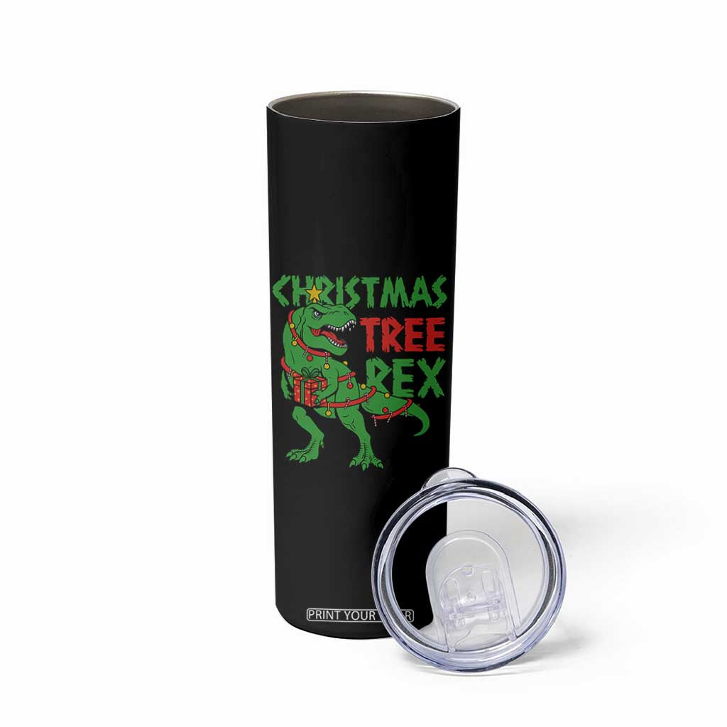 Christmas Dinosaur Skinny Tumbler Funny Tree Rex Xmas Light TS12 Print Your Wear