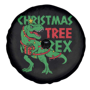 Christmas Dinosaur Spare Tire Cover Funny Tree Rex Xmas Light TS12 Print Your Wear