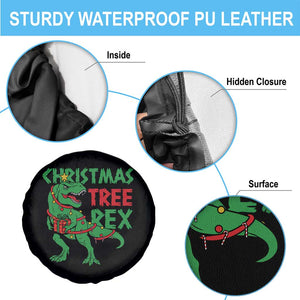 Christmas Dinosaur Spare Tire Cover Funny Tree Rex Xmas Light TS12 Print Your Wear