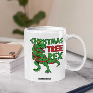 Christmas Dinosaur Coffee Mug Funny Tree Rex Xmas Light TS12 Print Your Wear