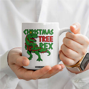 Christmas Dinosaur Coffee Mug Funny Tree Rex Xmas Light TS12 Print Your Wear