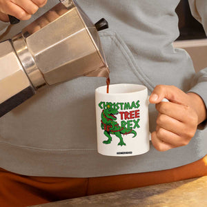 Christmas Dinosaur Coffee Mug Funny Tree Rex Xmas Light TS12 Print Your Wear